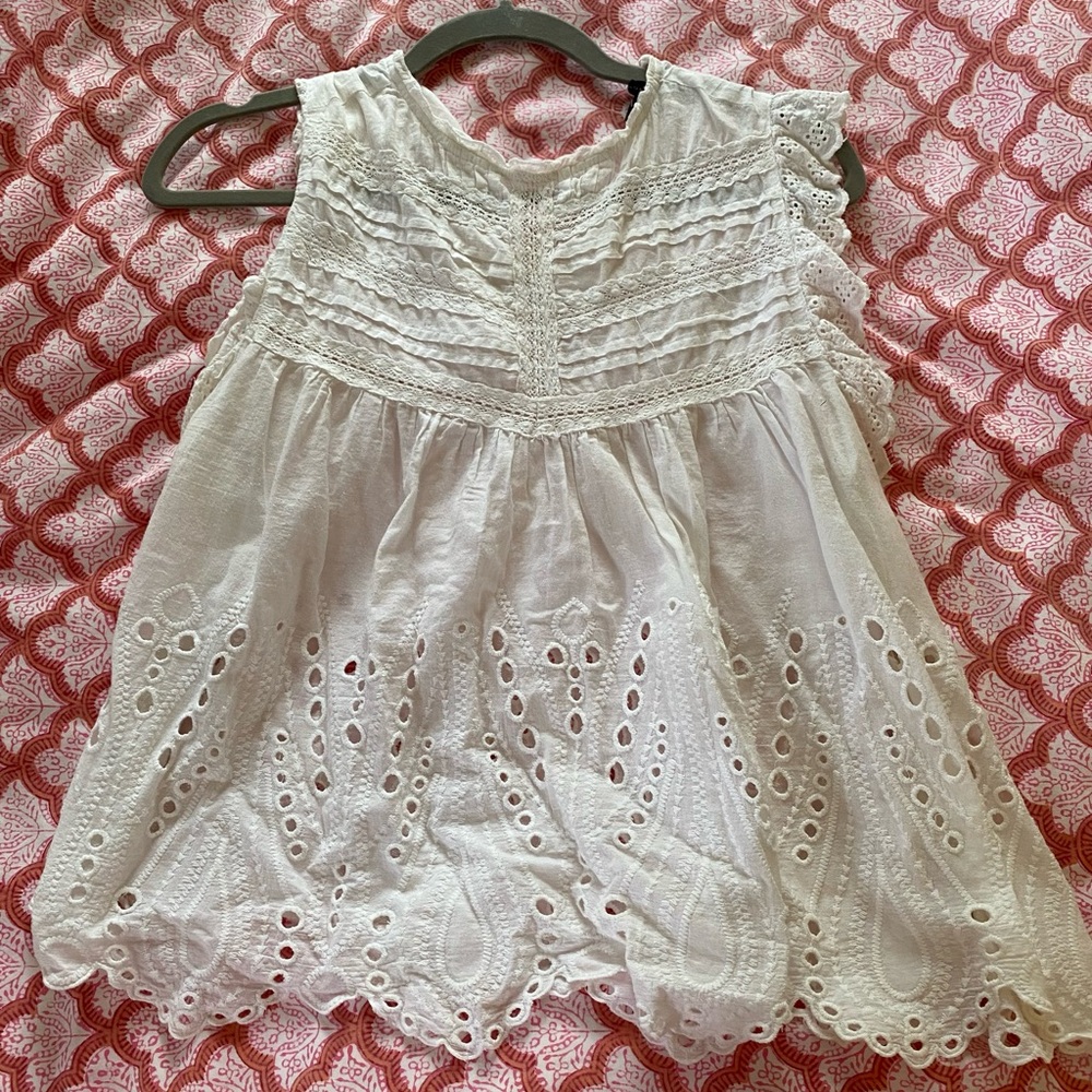 Zara eyelit lace top
